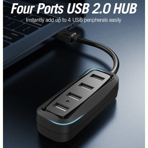 Концентратор Vention USB Hub 4-Port 2.0 Black, 0.5 m (VAS-J43)