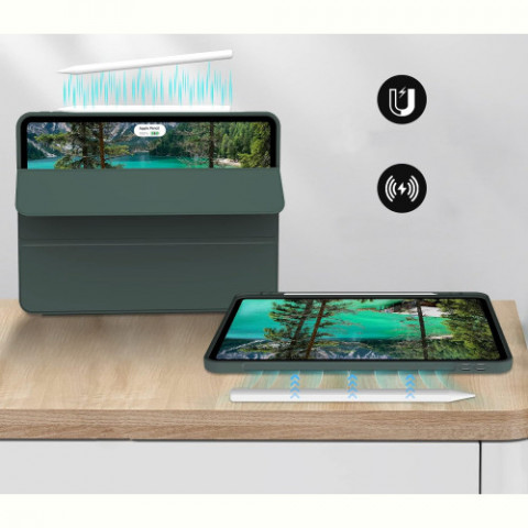 Чохол-книжка BeCover Tri Fold Soft TPU з кріпленням Apple Pencil для Apple iPad Pro 11 2020/2021/2022 Dark Green (711110)
