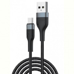 Кабель Foneng X51 Spiral Braided Cable USB - micro USB (M/M), 3 A, 1 м, Black (X51-CA-MU)