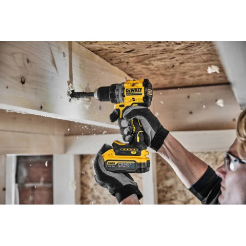 Шурупокрут-дриль акумуляторний DeWALT XR Li-Ion PowerStack 18В 2х5А·год 90Нм 0-650·0-2000об/хв кейс ЗП 1.28кг