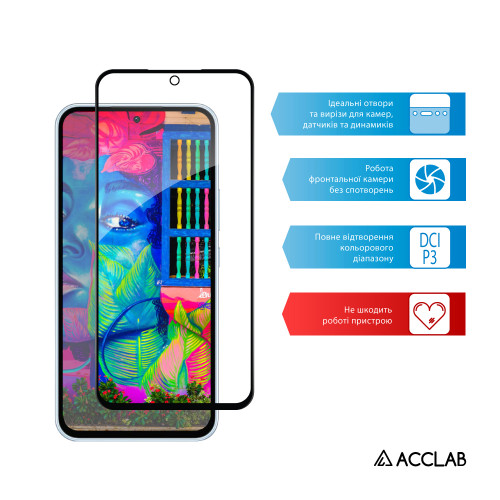 Захисне скло ACCLAB Full Glue для Samsung Galaxy A54 5G SM-A546 Black (1283126559860)