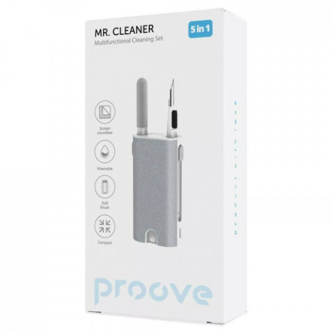 Багатофункціональний набір Proove Mr. Cleaner 5in1 для чищення електроніки та гаджетів White (MCS00000502)