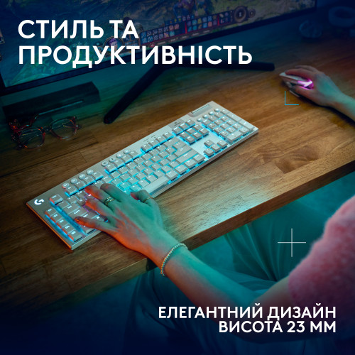 Клавiатура бездротова Logitech G915 X Lightspeed Wireless Tactile White (920-012690)