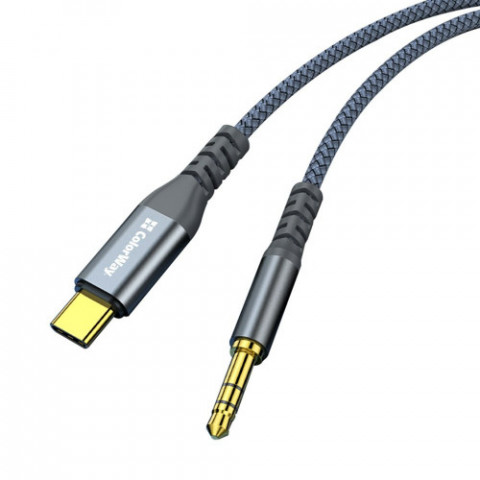 Адаптер ColorWay USB Type-C - 3.5 мм (M/M), 1.2 м, Gray (CW-CBPDJ071-G)
