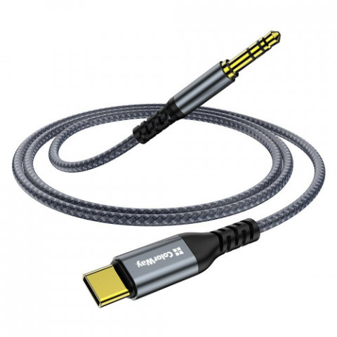 Адаптер ColorWay USB Type-C - 3.5 мм (M/M), 1.2 м, Gray (CW-CBPDJ071-G)