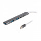 Концентратор USB Type-C Maxxter 1xUSB-A 3.0, 2xUSB-A 2.0, 1xUSB-C (PD100W charging), 1хUSB-C Gray (HU3C-4P1PD-01)
