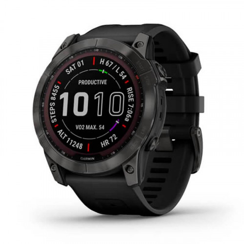 Смарт-годинник Garmin Fenix 7X Sapphire Solar Carbon Gray DLC Titanium with Black Band (010-02541-34)