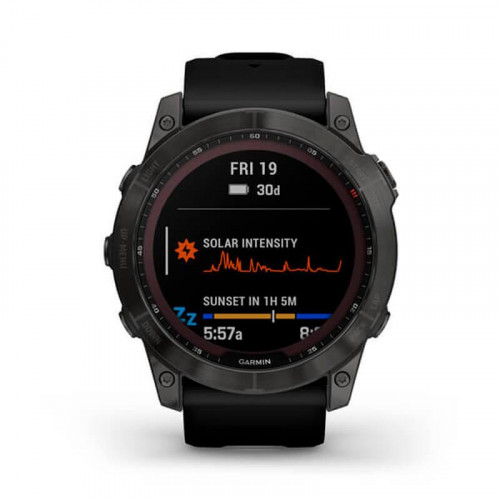 Смарт-годинник Garmin Fenix 7X Sapphire Solar Carbon Gray DLC Titanium with Black Band (010-02541-34)