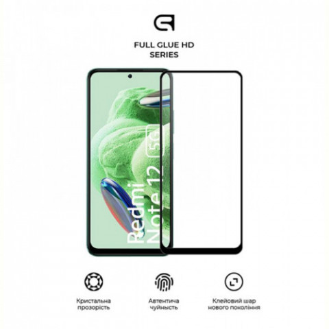Захисне скло Armorstandart Full Glue HD для Xiaomi Redmi Note 12/Poco X5 5G Black (ARM65178)