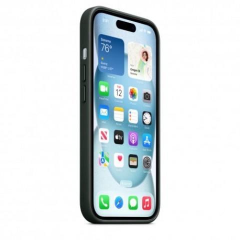 Чохол Apple iPhone 15 FineWoven Case with MagSafe Evergreen (MT3J3)
