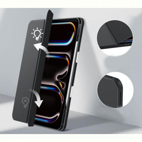 Чохол-книжка BeCover Soft Edge TPU з кріпленням Apple Pencil для Apple iPad Pro 13" M4 2024 Black (711717)