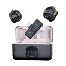 Бездротовий петличний мікрофон із зарядним кейсом ArmorStandart ASM4 2in1 USB type-C black(ARM88480)