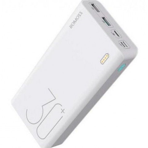 Зовнішній акумулятор Romoss Powerbank Sense 8+ 30000mAh 18W QC3.0 White (PHP30 Pro) (PHP30-401-02)