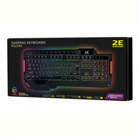 Клавіатура 2E Gaming KG340 LED Ukr (2E-KG340UBK) Black USB