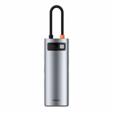 USB-Хаб Baseus Metal Gleam Series 7-in-1 (2xUSB3.0 + 4KHD + Type-C + Type-C PD+ TF + SD) gray
