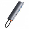 USB-Хаб Baseus Metal Gleam Series 7-in-1 (2xUSB3.0 + 4KHD + Type-C + Type-C PD+ TF + SD) gray Купити в Україні