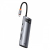 USB-Хаб Baseus Metal Gleam Series 7-in-1 (2xUSB3.0 + 4KHD + Type-C + Type-C PD+ TF + SD) gray Купити в Україні