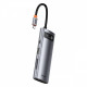 USB-Хаб Baseus Metal Gleam Series 7-in-1 (2xUSB3.0 + 4KHD + Type-C + Type-C PD+ TF + SD) gray Купити в Україні