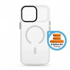 Чохол ArmorStandart Unit-C MagCase для Apple iPhone 17 Pro Matte Clear + Orange Button Set (ARM90586)