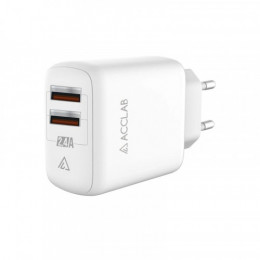 Зарядний пристрій AccLab AL-TC224 2хUSB 5В/2,4A/12W White (1283126538834)