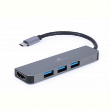 USB-хаб Cablexpert USB Type-C Grey 3-в-1 (A-CM-COMBO2-01)
