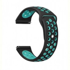 Ремінець BeCover Vents Style для Xiaomi iMi KW66/Mi Watch Color/Watch S1 Active/Haylou LS01/LS05 Black-Blue (705800)