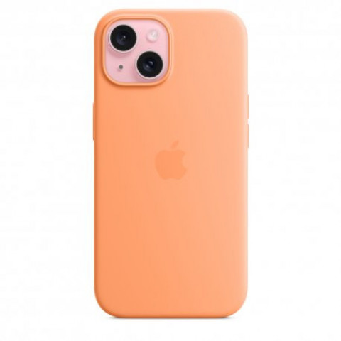 Чохол Apple iPhone 15 Silicone Case with MagSafe Orange Sorbet (MT0W3)