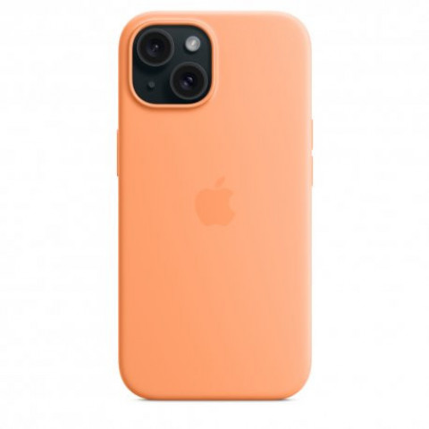 Чохол Apple iPhone 15 Silicone Case with MagSafe Orange Sorbet (MT0W3)