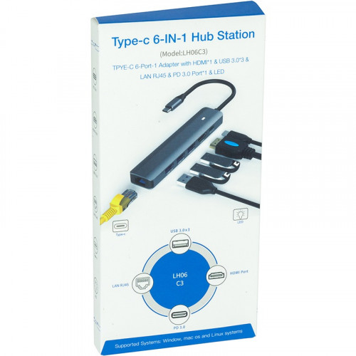 Концентратор USB Type-C Blueendless Space Grey (CA913909)