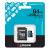 Карта пам`яті MicroSDXC 64GB UHS-I/U3 Class 10 Kingston Canvas Go! Plus R200/W200MB/s + SD-адаптер (SDCG4/64GB)