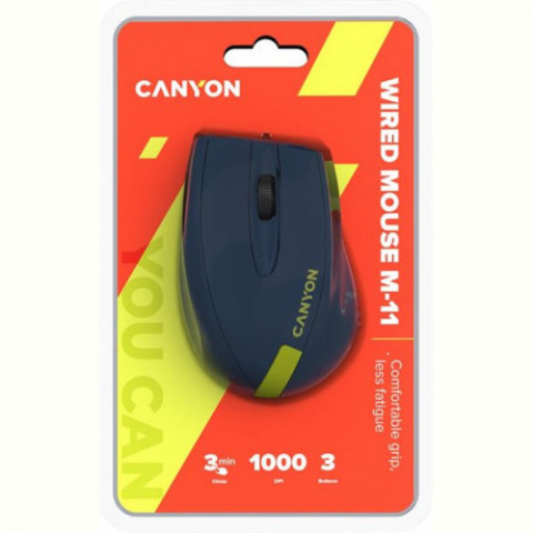 Мишка Canyon CNE-CMS11BY Blue/Yellow USB