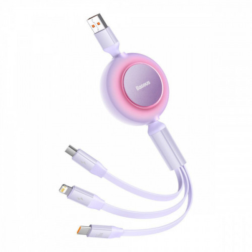 Кабель Baseus Bright Mirror 2 Series 3-in-1 (Micro USB+Lightning+Type-C) 66W (1.1m) green Купити в Україні