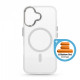 Чохол ArmorStandart Unit MagCase для Apple iPhone 17 Matte Clear Silver + Orange Button Set (ARM90581)