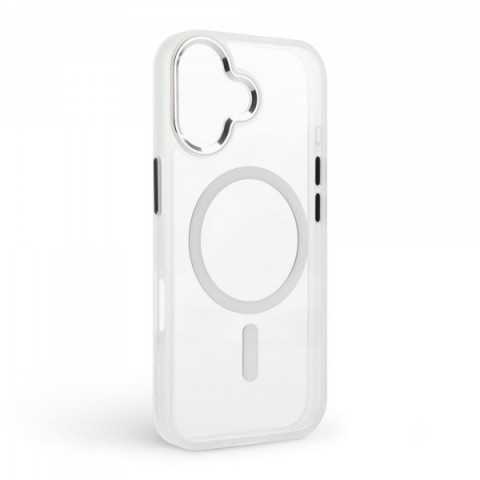 Чохол ArmorStandart Unit MagCase для Apple iPhone 17 Matte Clear Silver + Orange Button Set (ARM90581)