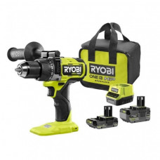 Шурупокрут-дриль ударний акумуляторний Ryobi ONE+ HP RPD18X-242S 18В 1х2А·год 1х4А·год ЗП 95Нм 500·2100об/хв 1.3кг сумка