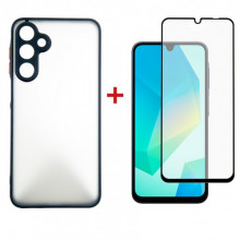 Чохол-накладка Dengos Matt для Samsung Galaxy A16 SM-A165 Black (DG-KM-133) + захисне скло