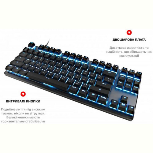 Клавіатура бездротова Motospeed GK82 Outemu Blue Ukr (mtgk82bmb) Black USB