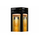 Банка для зберігання Ardesto Golden Moon, 760мл, скло, бамбук, кругла, золотистий