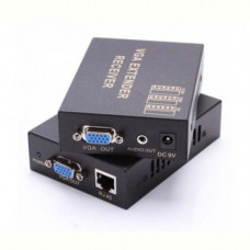 Адаптер Voltronic (YT-AEC VGA-100m/13860) VGA+RJ-45 - VGA+3.5 мм Black