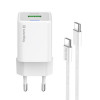 Мережевий зарядний пристрій ColorWay GaN Mini 35W PD Port PPS USB (Type-C PD + USB QC4.0) White (CW-CHS055PDC-WT) + кабель USB Type-C