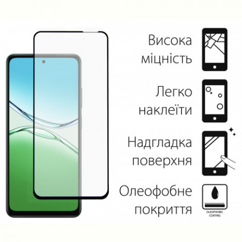 Комплект захисних стекол Dengos для Oppo A5 4G Black Full Glue (DG-TGSCP-10)