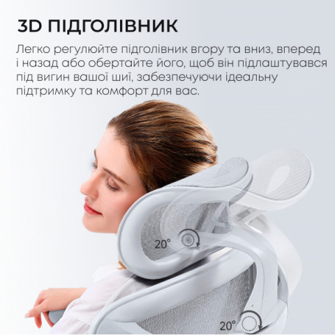Крісло офісне з підставкою для ніг Sihoo DORO C300L Mesh White with footrest (DORO-C300L-A3-102-JT) Купити в Україні