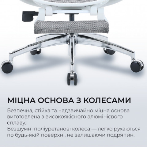 Крісло офісне з підставкою для ніг Sihoo DORO C300L Mesh White with footrest (DORO-C300L-A3-102-JT) Купити в Україні