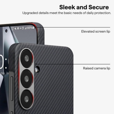 Чохол Pitaka Ultra-Slim Case для Samsung Galaxy S25 Black/Grey Twill (KS2501)