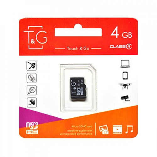 Карта пам`ятi MicroSDHC 4GB Class 4 T&G (TG-4GBSDCL4-00)