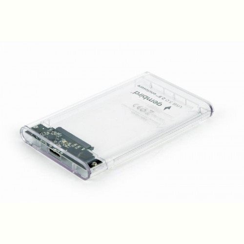 Зовнішня кишеня Gembird для підключення SATA HDD 2.5", USB 3.0, пластик, Transparent (EE2-U3S9-6)