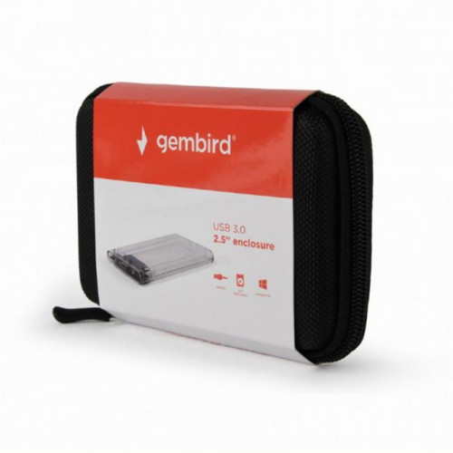 Зовнішня кишеня Gembird для підключення SATA HDD 2.5", USB 3.0, пластик, Transparent (EE2-U3S9-6)