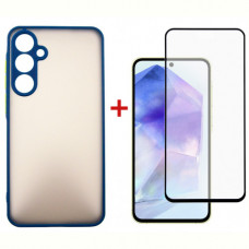 Чохол-накладка Dengos для Samsung Galaxy A55 SM-A556 Blue (DG-KM-93) + захисне скло