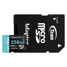 Карта пам`ятi MicroSDXC  256GB UHS-I/U3 Class 10 Team Ultra R200/W150MB/s + SD-адаптер (TULMSDX256GIA2V3022503)