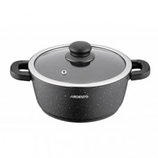 Каструля зі скляною кришкою Ardesto Gemini Anzio, 2.5л, алюміній, чорний